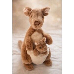 Vintage GUND Disney Classic Pooh Kangaroo & Joey Plush 11” Nursery EUC